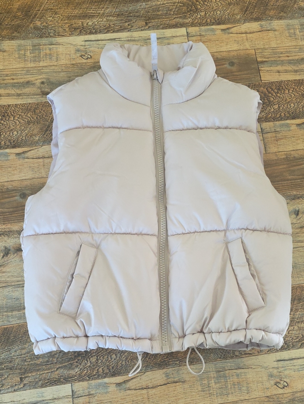 Aero Puffer Vest - Light Beige Size Xs